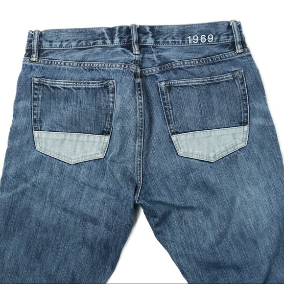 GAP Men's Straight Leg Jeans with Two Tone Pockets - Picture 2 of 7